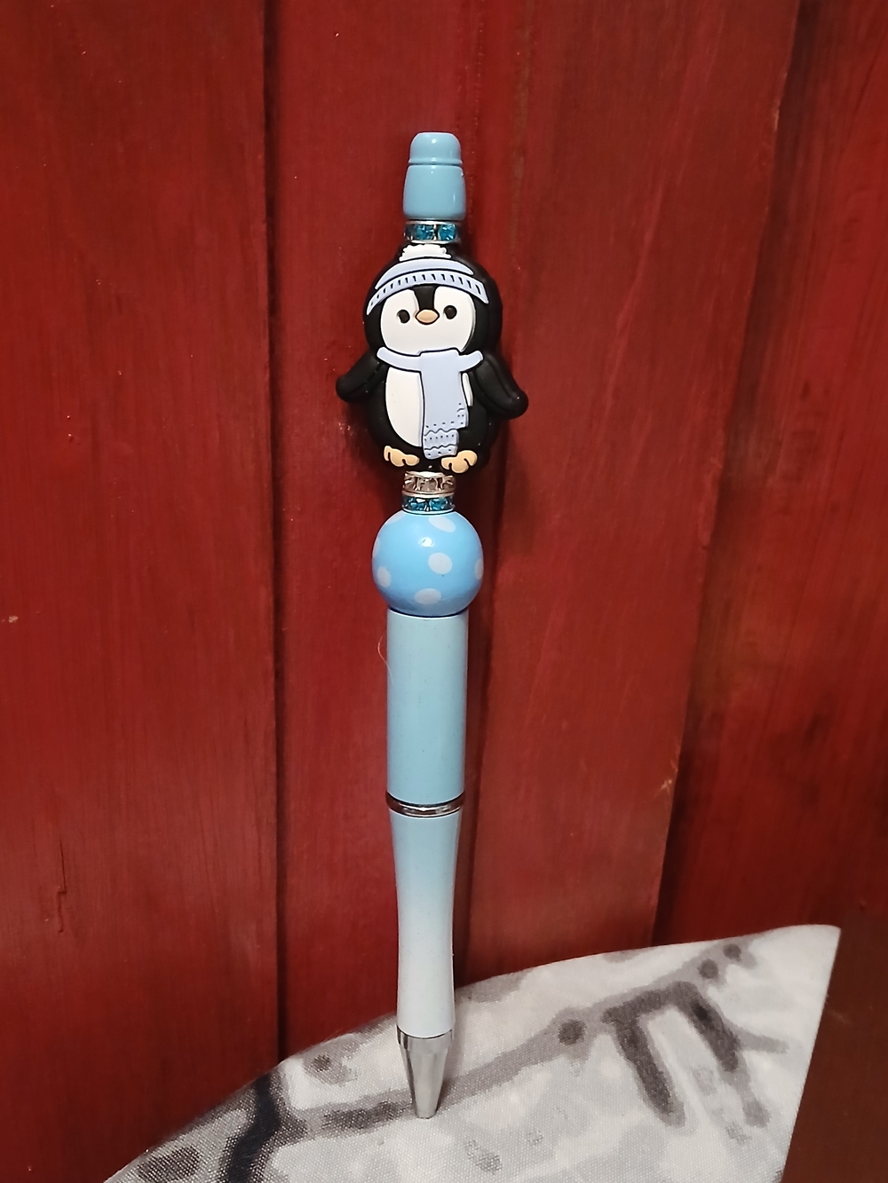 Light Blue Penguin Handmade Ballpoint Pen
